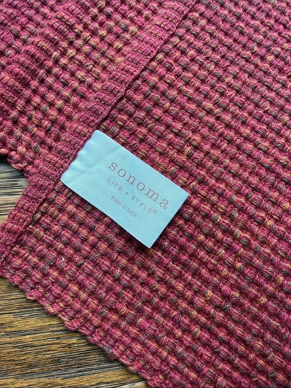 Sonoma Waffle Knit Burgundy Placemat Set of 4